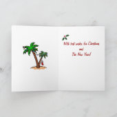 Cartes Pour Fêtes Annuelles Jaune Labrador Tropical Noël 2 (Intérieur)