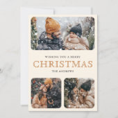 Cartes Pour Fêtes Annuelles Jaune moderne minimal 6 Photo Collage Noël (Devant)