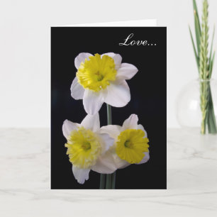 Cartes Pour Fêtes Annuelles Jaune sur la jonquille blanche Saint-Valentin