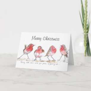 Cartes Pour Fêtes Annuelles Jaunty little robins