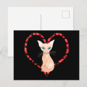 CARTES POUR FÊTES ANNUELLES JAVANESE CAT HEART (Devant / Derrière)