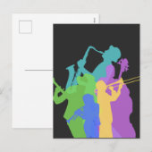 Cartes Pour Fêtes Annuelles Jazz (Devant / Derrière)