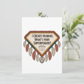 Cartes Pour Fêtes Annuelles Je crée des humains. Quelle est votre superpuissan (Debout devant)