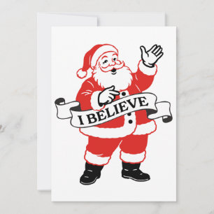 Cartes Pour Fêtes Annuelles Je crois au Père Noël - Art vintage