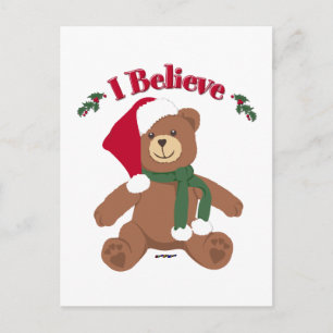 Cartes Pour Fêtes Annuelles Je crois ! Ours en peluche de Noël