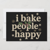 Cartes Pour Fêtes Annuelles Je Cuis Les Gens Heureux Cupcake & Cookie Baking C (Devant)