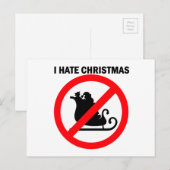 Cartes Pour Fêtes Annuelles Je déteste Noël (Devant / Derrière)