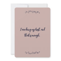 Je fais de mon mieux, et cela suffit Affirmation