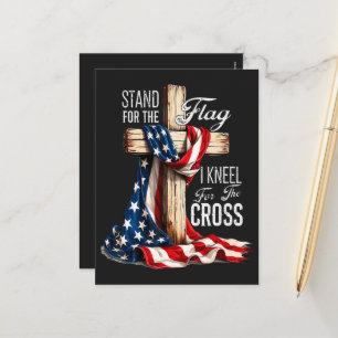 Cartes Pour Fêtes Annuelles Je me tiens debout pour le drapeau et je m'agenoui