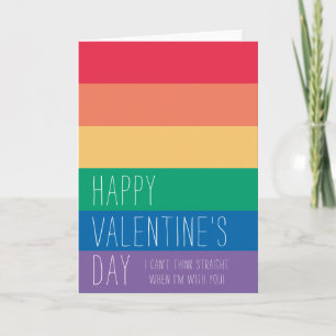 Cartes Pour Fêtes Annuelles Je n'arrive pas à penser droit   LGBTQ Rainbow Val