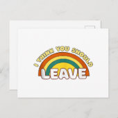 Cartes Pour Fêtes Annuelles Je Pense Que Tu Devrais Laisser Funky Arc-En-Ciel (Devant / Derrière)