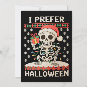Cartes Pour Fêtes Annuelles Je Préfère Halloween Noël Squelette Vilain Noël