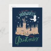 Cartes Pour Fêtes Annuelles Je préfèrerais rester à Poudlard ce Noël (Devant / Derrière)