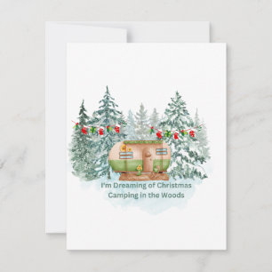 Cartes Pour Fêtes Annuelles Je rêve de camping de Noël dans les bois sur