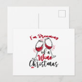 Cartes Pour Fêtes Annuelles Je rêve d'un Noël vin (Devant / Derrière)