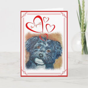 Cartes Pour Fêtes Annuelles Je suis À VOUS LE NOIR DOUX HAVANESE de VALENTINE