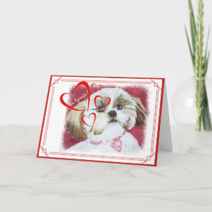 Cartes Pour Fêtes Annuelles Je suis À VOUS MÉLANGE de SHIH TZU de JOUET de
