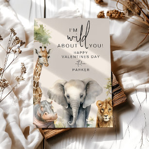 Cartes Pour Fêtes Annuelles Je suis fou de toi, jour de la Valentines Animales