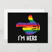 Cartes Pour Fêtes Annuelles Je suis Hers Rainbow Lesbian Couple Funny LGBT Pri (Devant / Derrière)