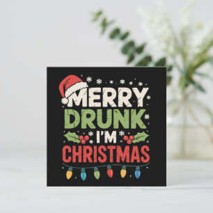 Cartes Pour Fêtes Annuelles Je suis ivre Noël drôle Père Noël Blague Buvant
