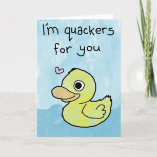 Cartes Pour Fêtes Annuelles Je suis Quackers For You - Valentines Day Card / L