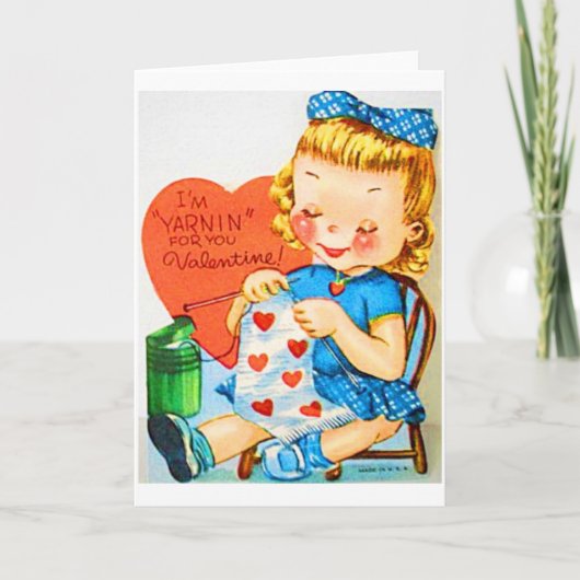 Cartes Pour Fêtes Annuelles Je suis Yarnin' Pour toi Valentine (Devant)
