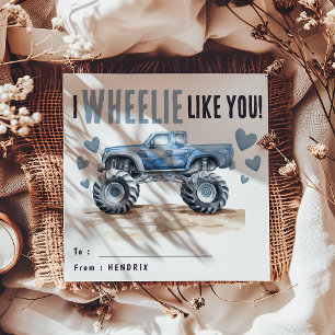 Cartes Pour Fêtes Annuelles Je t'adore sur Roues Enfants du camion monstre b