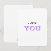 Cartes Pour Fêtes Annuelles Je T'Aime (Devant / Derrière)