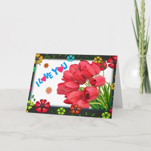 Cartes Pour Fêtes Annuelles Je t'aime (Devant)