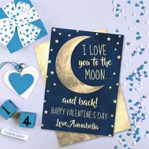 Cartes Pour Fêtes Annuelles Je t'aime à la lune et retour Saint Valentin