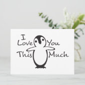 Cartes Pour Fêtes Annuelles Je t'aime autant que ça, pingouin (Debout devant)