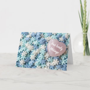 Cartes Pour Fêtes Annuelles Je t'aime avec des cœurs charmants et des flocons