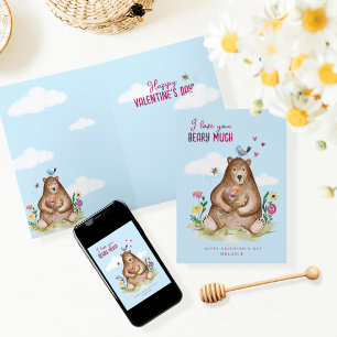 Cartes Pour Fêtes Annuelles Je T'Aime Beary Beaucoup Happy Valentine Day Bear