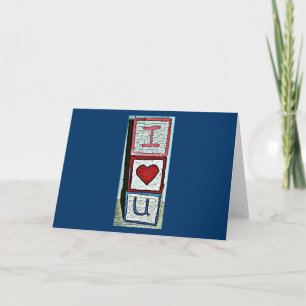 Cartes Pour Fêtes Annuelles Je T'Aime Blocs