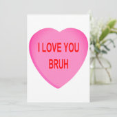 Cartes Pour Fêtes Annuelles Je T'Aime Bruh (Debout devant)