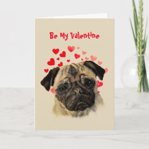 Cartes Pour Fêtes Annuelles Je t'aime Carlin Chien Valentine