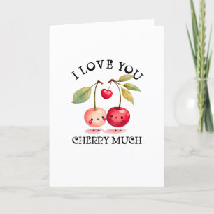 Cartes Pour Fêtes Annuelles Je T'Aime Cherry Beaucoup de Valentines Jour