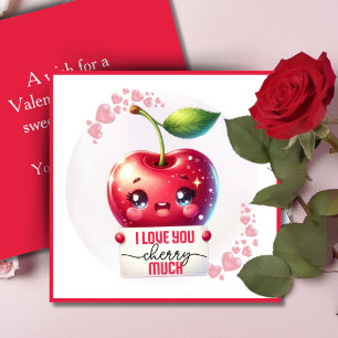 Cartes Pour Fêtes Annuelles Je t'aime Cherry Beaucoup Personnalisé Saint Valen