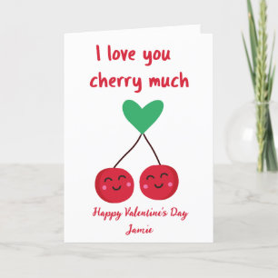 Cartes Pour Fêtes Annuelles Je t'aime Cherry Much Funny Saint-Valentin 