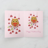 Cartes Pour Fêtes Annuelles Je t'aime Chouette de Saint-Valentin (Intérieur)