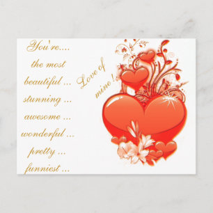 Cartes Pour Fêtes Annuelles Je t'aime cœur valentin amour romantique