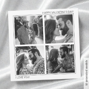Cartes Pour Fêtes Annuelles Je t'aime Collage Photo Moderne Saint-Valentin