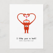 Cartes Pour Fêtes Annuelles Je T'Aime Comme Un Heureuse Sainte-Valentin Bot (Devant)