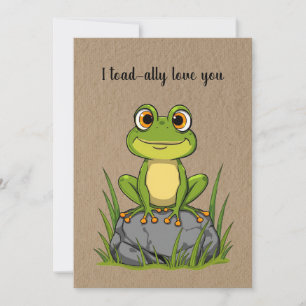 Cartes Pour Fêtes Annuelles Je t'aime crapaud-ement - Crapaud de dessin animé