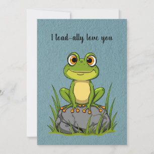 Cartes Pour Fêtes Annuelles Je t'aime crapaud-ement - Crapaud de dessin animé
