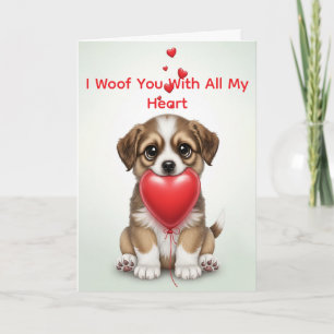 Cartes Pour Fêtes Annuelles Je t'aime de tout mon cœur Mignon jour de la Saint