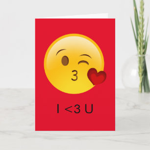 Cartes Pour Fêtes Annuelles Je t'aime Emoji Valentine's Card