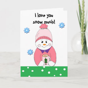 Cartes Pour Fêtes Annuelles Je t'aime enneigé autant...