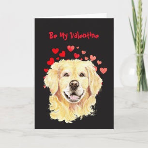 Cartes Pour Fêtes Annuelles Je t'aime, Golden Retriever Chien Valentine