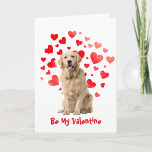 Cartes Pour Fêtes Annuelles Je t'aime, Golden Retriever Chien Valentine